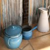 A003K- oude Franse emaille pot met deksel - Afbeelding 3
