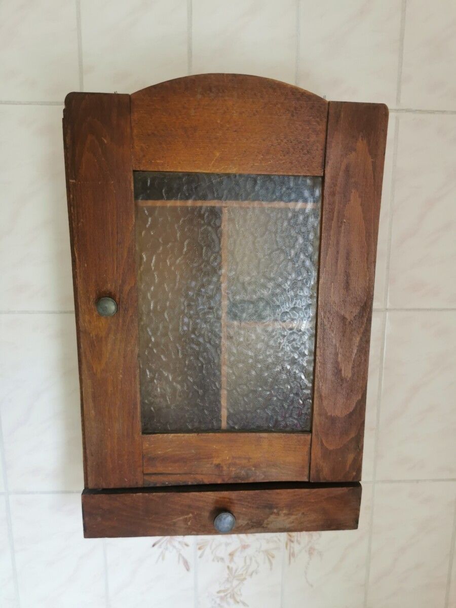oud medicijnkastje antiek badkamerkastje Santiline- spiegelkastje
