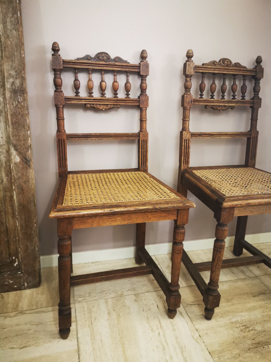 Emuleren niemand delicatesse Set antieke Franse Henri II stoelen, 19e eeuw - Santiline
