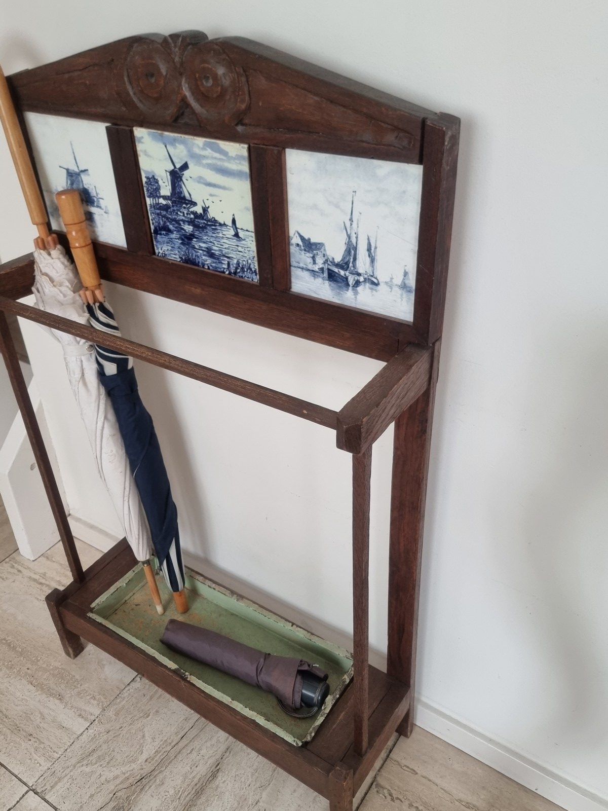 antieke houten paraplubak tegeltjes - Afbeelding 4