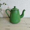 Groene emaillen Reseda theepot