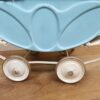 brocante metalen blauwe poppenwagen - Afbeelding 9