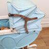 brocante metalen blauwe poppenwagen - Afbeelding 4
