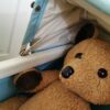 brocante metalen blauwe poppenwagen - Afbeelding 11
