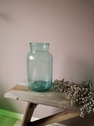 A002c- oude brocante glazen pot