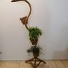 Vintage rotan plantenstandaard boho