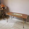 Vintage salontafel glazen blad